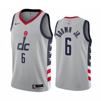 Nike Washington Wizards #6 Troy Brown Jr Gray Youth NBA Swingman 2020-21 City Edition Jersey
